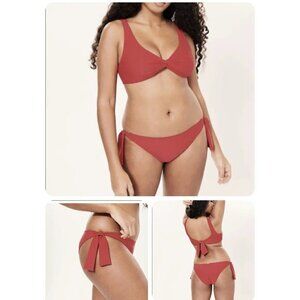 Abercrombie And Fitch Red Cheeky Tie Bikini Bottom Swim Suit NWT Small New Y1